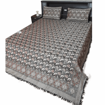 silky bedsheet glaze-border-Khawaja-Tex-Fabrics -KTF-Multan