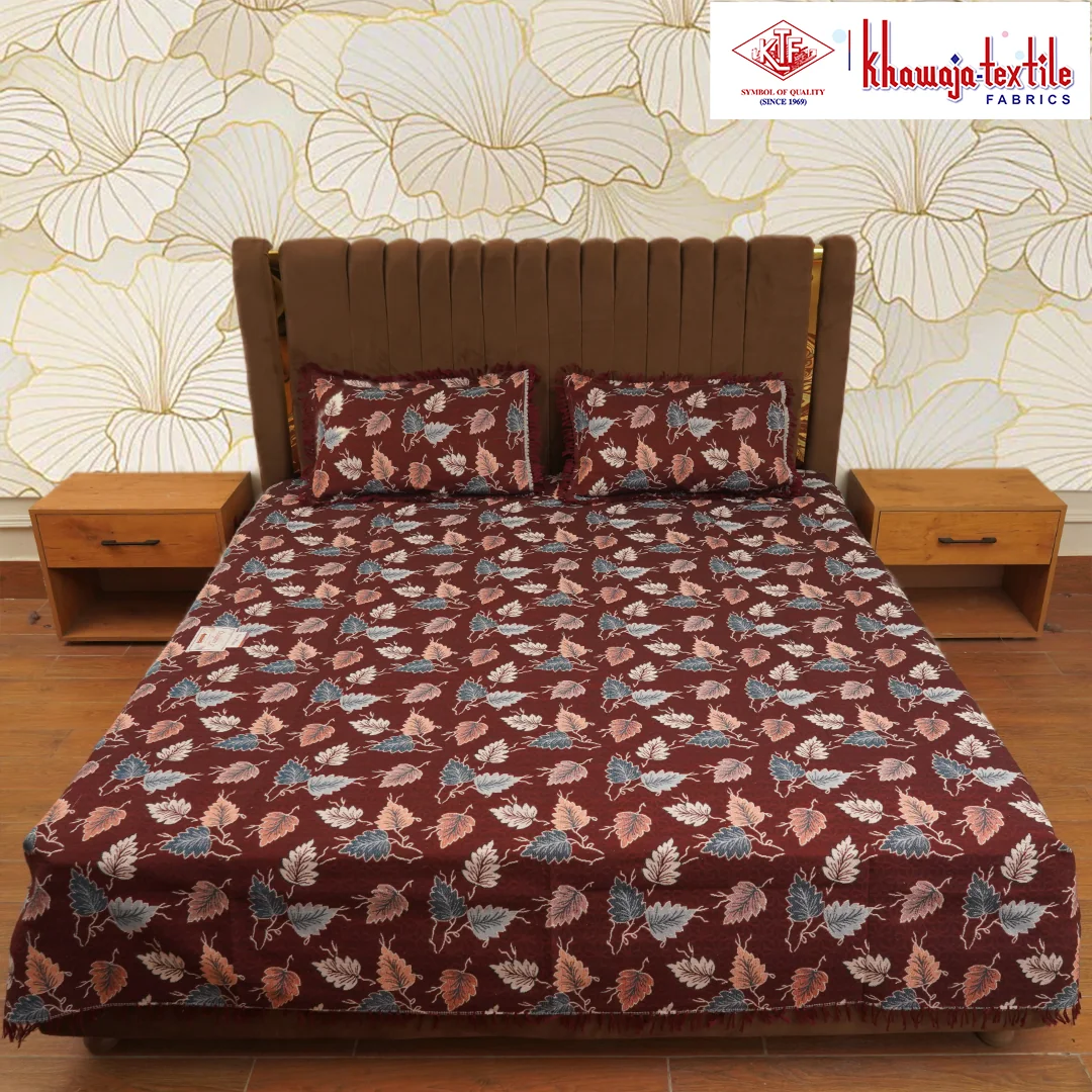 King Size Multani Bedsheet Khawaja Tex New Plain – Maroon, King
