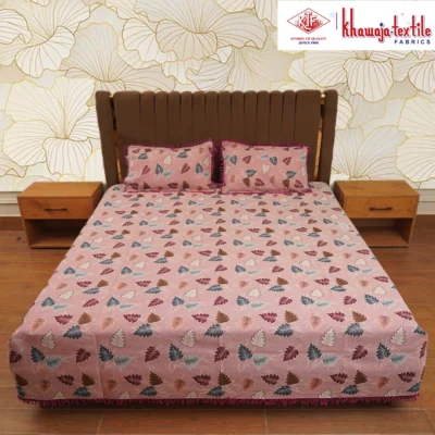 King Size Multani Bedsheet Khawaja Tex New Plain – Pink, King thumbnail