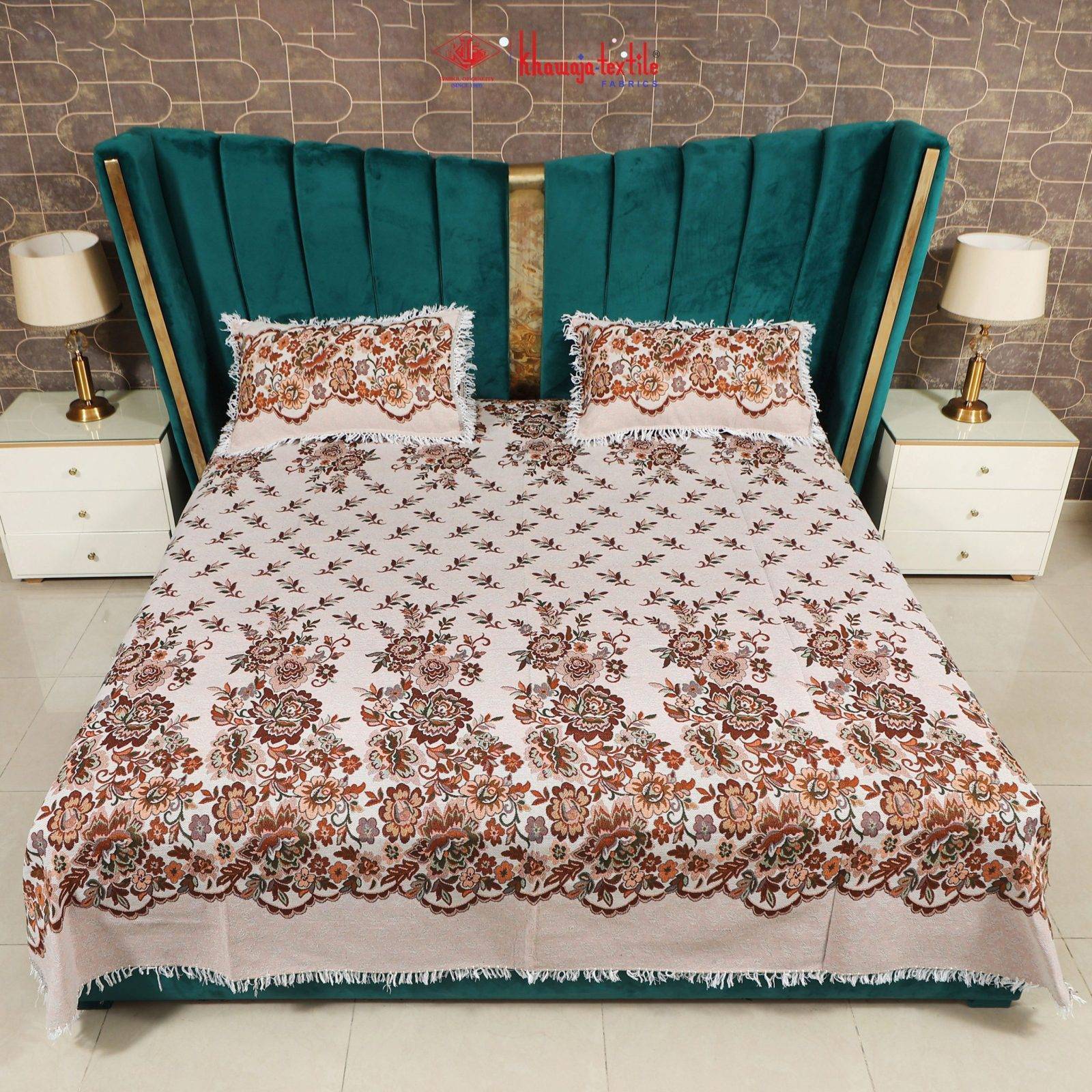 King Size Multani Bedsheet Set Sheesha – White, King