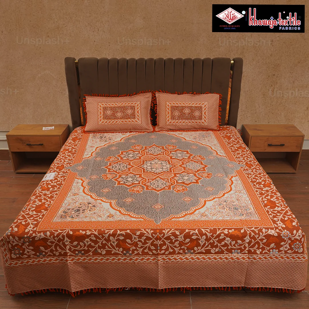 King Size Khawaja Bedsheet Designers silk