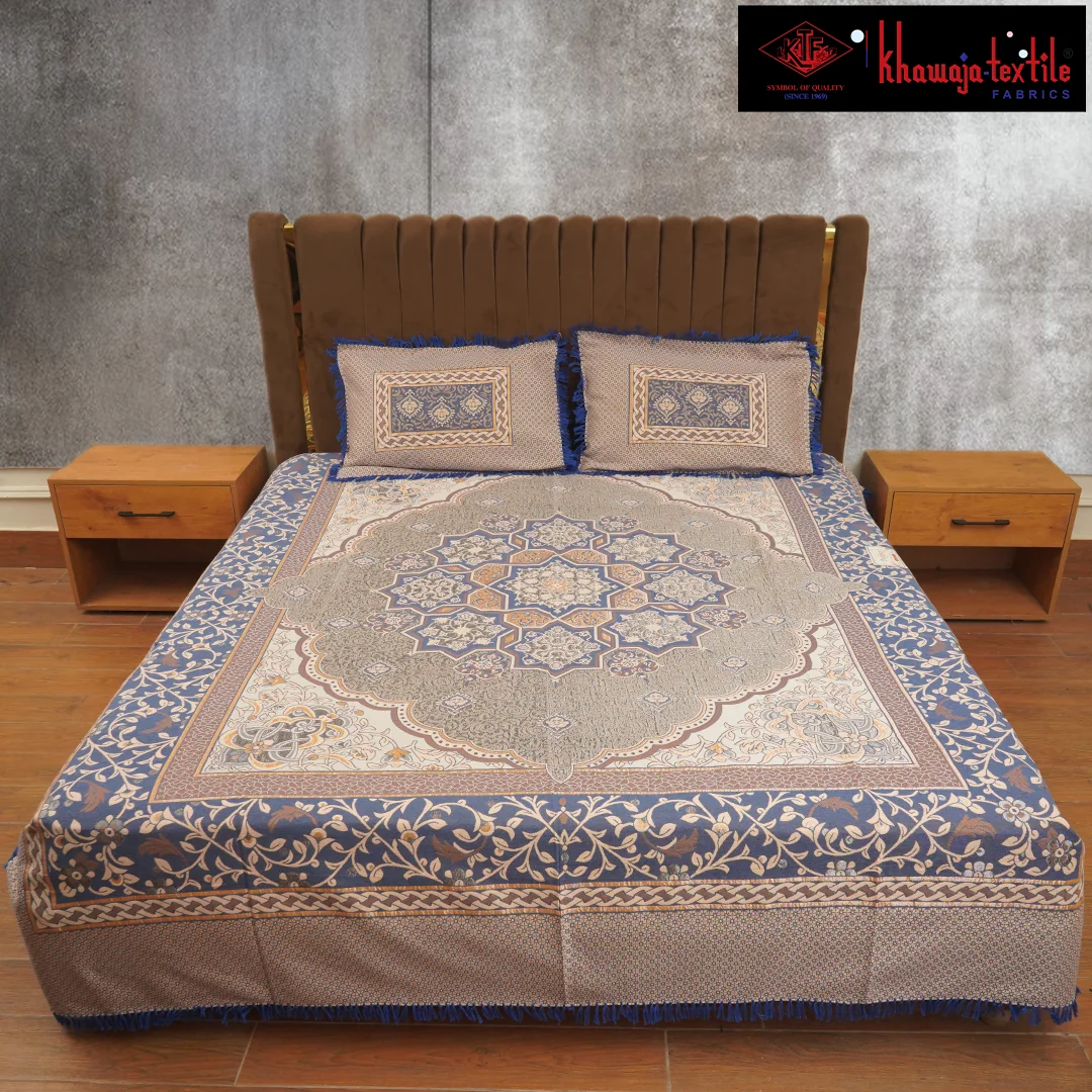 King Size Khawaja Bedsheet Designers silk