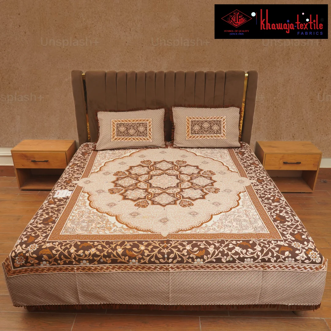 King Size Khawaja Bedsheet Designers silk