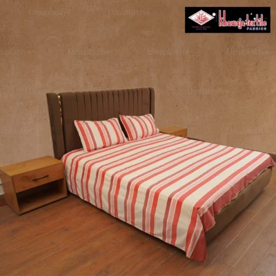 King size Pure Cotton Bedsheet KT Lining thumbnail