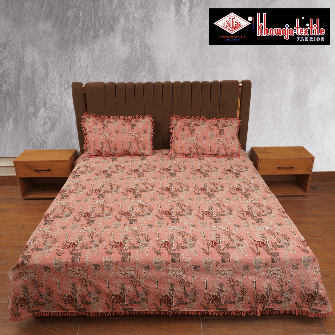King Size Multani Bedsheet Khawaja New elegant – King, Light Pink