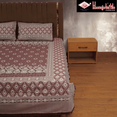 King Size Multani Bedsheet Designers Grace – King, Maroon thumbnail