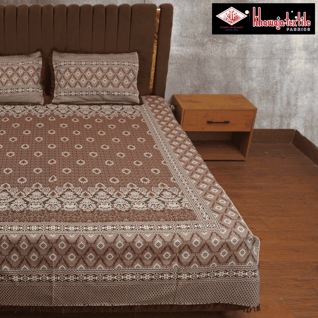 King Size Multani Bedsheet Designers Grace – King, Chocolate