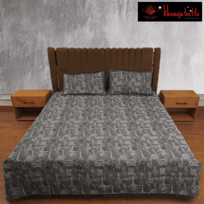 King Size Multani Bedsheet Khawaja New elegant – King, Coal Grey thumbnail
